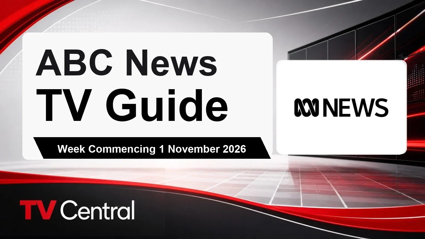ABC News TV Guide: Week Commencing 1 November 2026
